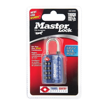 Master Lock Master Lock 1-5/32 in. H X 1 3/8 in. W Steel 4-Dial Combination Luggage Lock 4691DWD